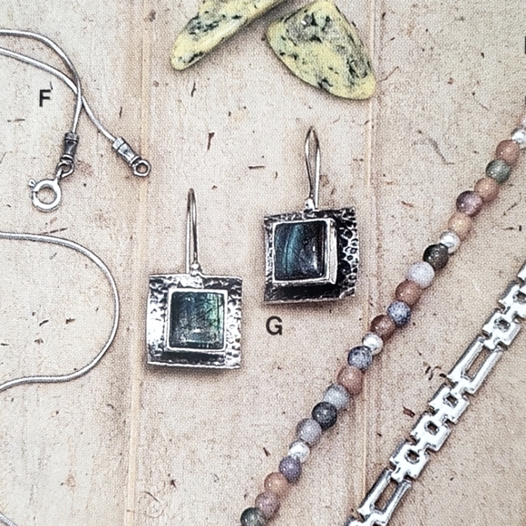 Rare Silpada Sterling Silver Labradorite Square Earrings W0882 - Picture 16 of 16